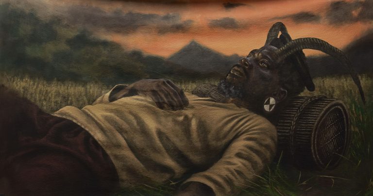 UMbulumakheqe II, acrylic paint on canvas, 107cm X 198cm 2026